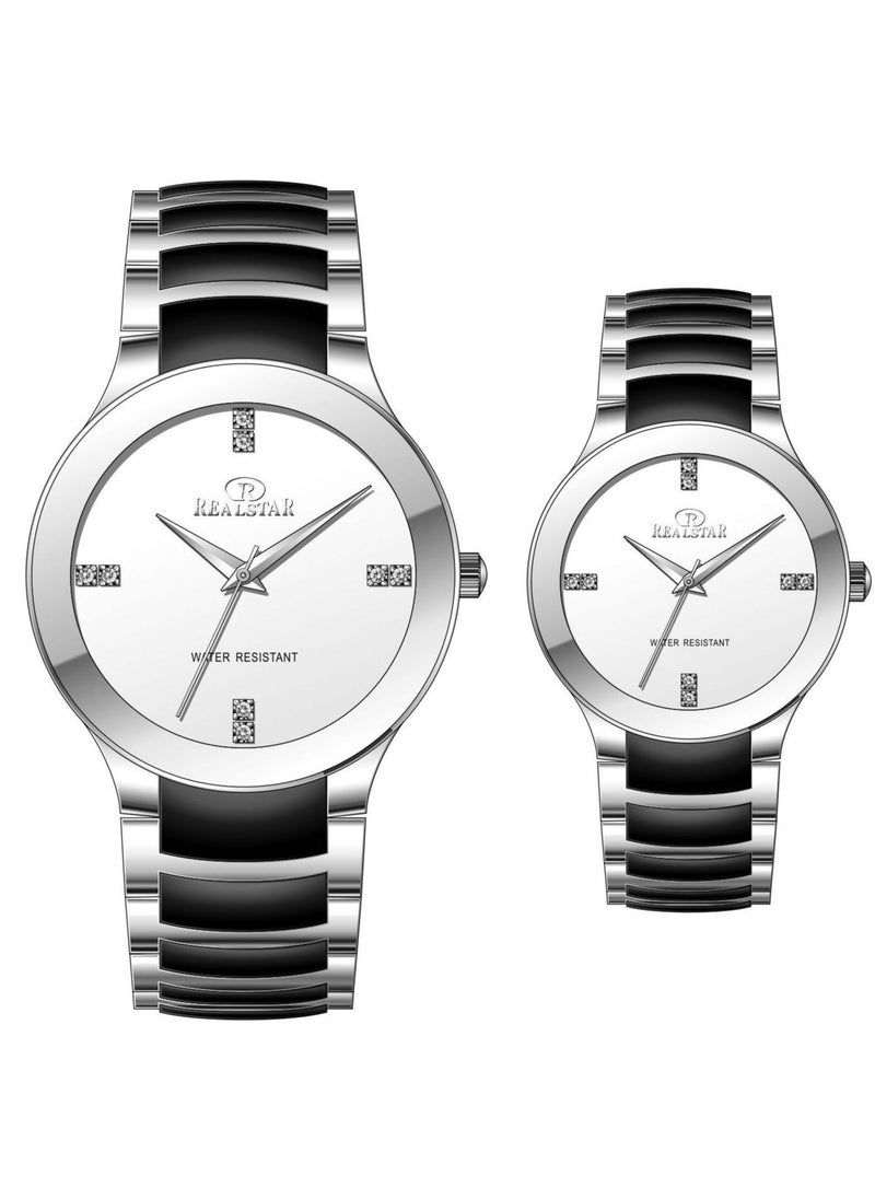 REALSTAR - Water Resistant Analog Couple Watch Set - Image 1