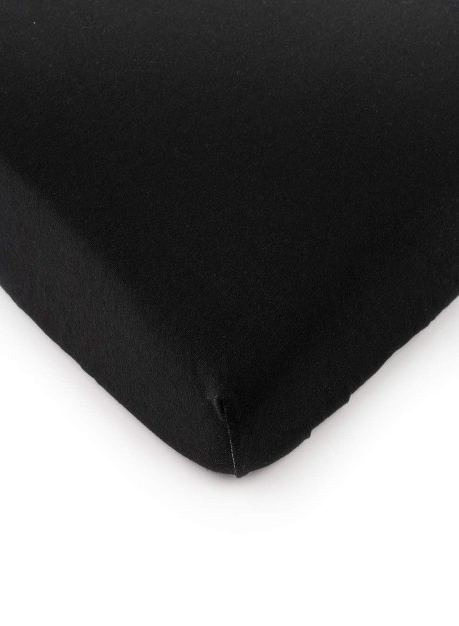 SHEETWORLD.COM SheetWorld Fitted 100% Cotton Jersey Bassinet Sheet 15 x 33, Solid Black, Made in USA - Image 1