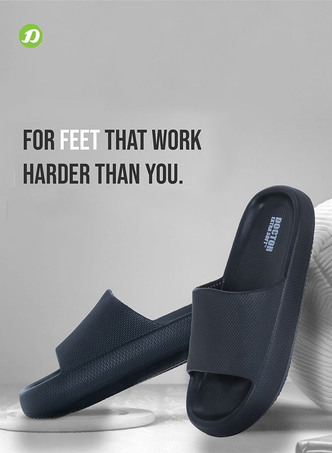 DOCTOR EXTRA SOFT Men's Classic Ultra Soft Sliders/Slippers with Cushion FootBed for Adults | Comfortable & Lightweight | Stylish & Anti-Skid | Waterproof & Everyday Flip Flops for Gents & Boys D-504 image 4