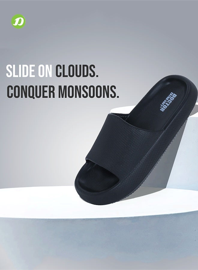 DOCTOR EXTRA SOFT Men's Classic Ultra Soft Sliders/Slippers with Cushion FootBed for Adults | Comfortable & Lightweight | Stylish & Anti-Skid | Waterproof & Everyday Flip Flops for Gents & Boys D-504 image 2