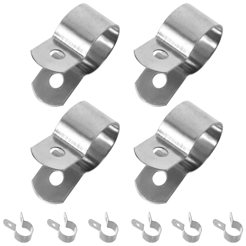 Stainless Steel U Clamp Pipe Clamps 10Pcs 14mm Diameter with Screws for Electrical Plumbing Installation - Image 2