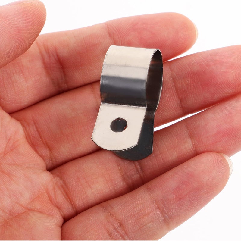 Stainless Steel U Clamp Pipe Clamps 10Pcs 14mm Diameter with Screws for Electrical Plumbing Installation - Image 5