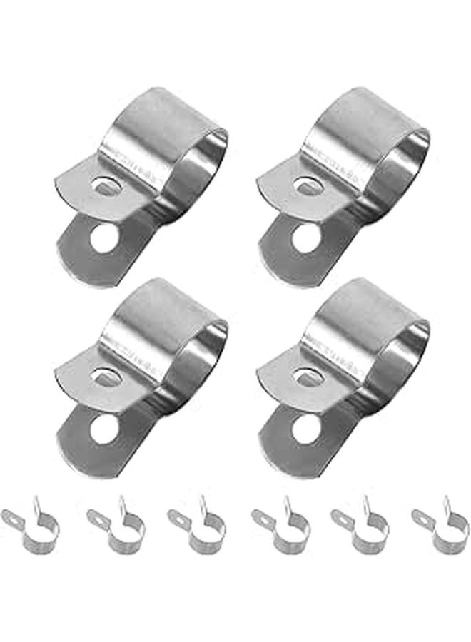 Stainless Steel U Clamp Pipe Clamps 10Pcs 14mm Diameter with Screws for Electrical Plumbing Installation - Image 1