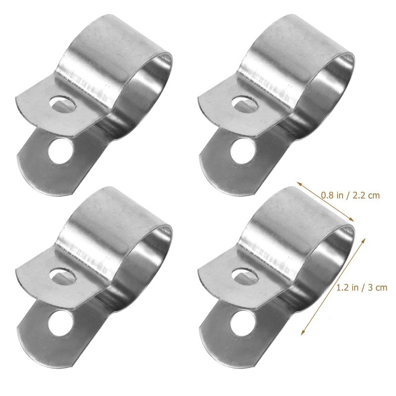Stainless Steel U Clamp Pipe Clamps 10Pcs 14mm Diameter with Screws for Electrical Plumbing Installation - Image 3