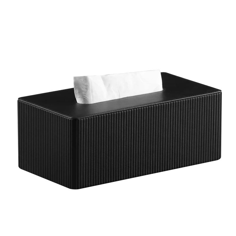Cretkhp PU Leather Tissue Box Cover with Magnetic Closure Modern Rectangular Tissue Box Holder Decorative Organizer for Bathroom Vanity Countertop Night Stands Bedroom Office Desk