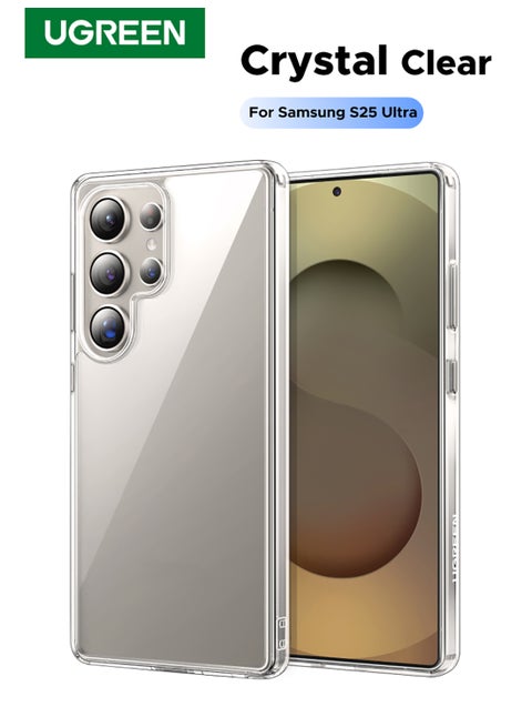 جراب شفاف لهاتف Galaxy S25 Ultra، iCrystal Tech، حماية من السقوط، يؤخر الاصفرار بفعالية، غطاء خلفي صلب، جراب هاتف رفيع بحافة مقاومة للصدمات، مصمم لهاتف Samsung Galaxy S25 Ultra، شفاف