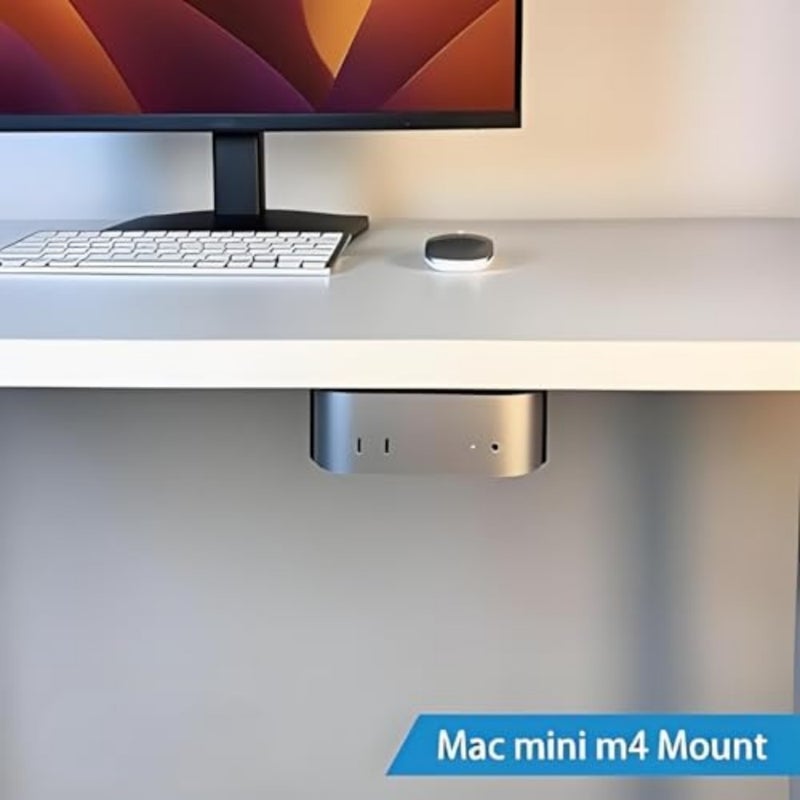 EVSA All Metal Mount Holder Bracket for Mac Mini M4/M4 Pro 2026, Under Desk or Behind Monitor, Heat Dissipation Concealed Storage - Image 2