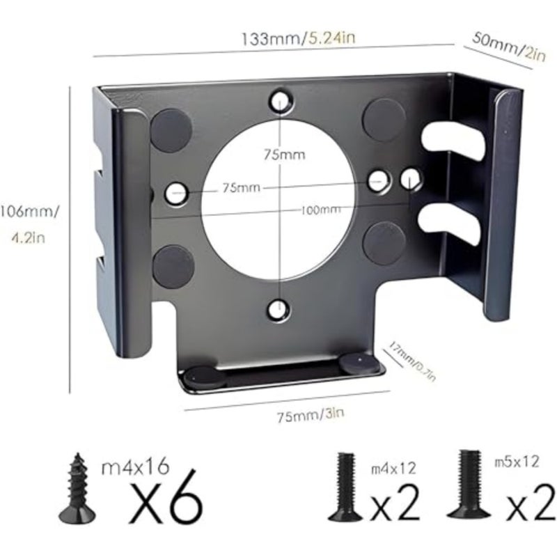 EVSA All Metal Mount Holder Bracket for Mac Mini M4/M4 Pro 2026, Under Desk or Behind Monitor, Heat Dissipation Concealed Storage - Image 3