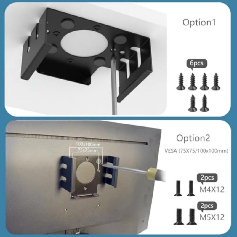 EVSA All Metal Mount Holder Bracket for Mac Mini M4/M4 Pro 2026, Under Desk or Behind Monitor, Heat Dissipation Concealed Storage - Image 4