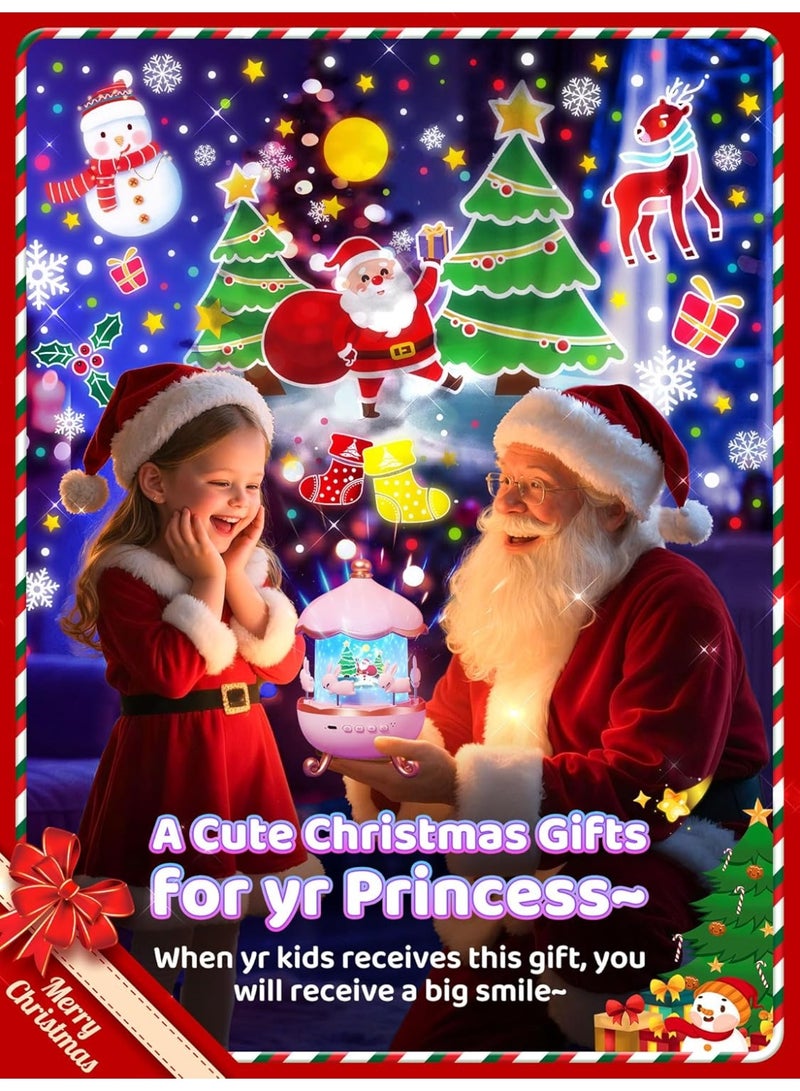 USB rechargeable night projector lamp, starry sky projector with Bluetooth music player, 12 cute rolling bunny movies - Image 2