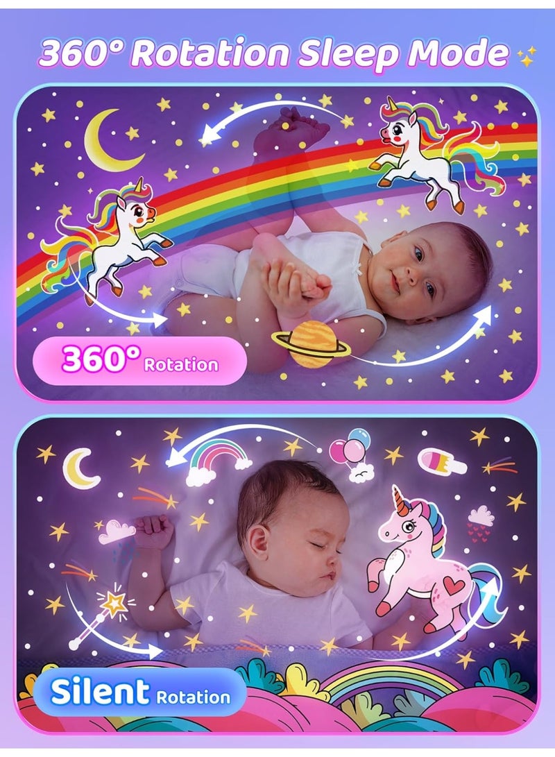 USB rechargeable night projector lamp, starry sky projector with Bluetooth music player, 12 cute rolling bunny movies - Image 5