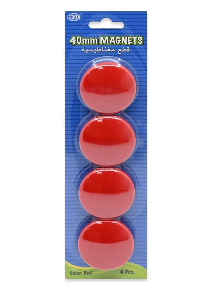FIS Colored Magnet, Non Transparent Red' Color, Pack Includes 3 Sets (20mm set, 30 mm set,  40 mm set) -FSMI203040RE/3 - Image 2