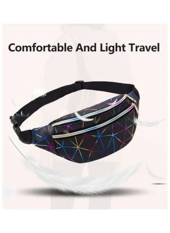 Generic - Multilayer Outdoor PU Waist Chest Pack Triangle Black - Image 1