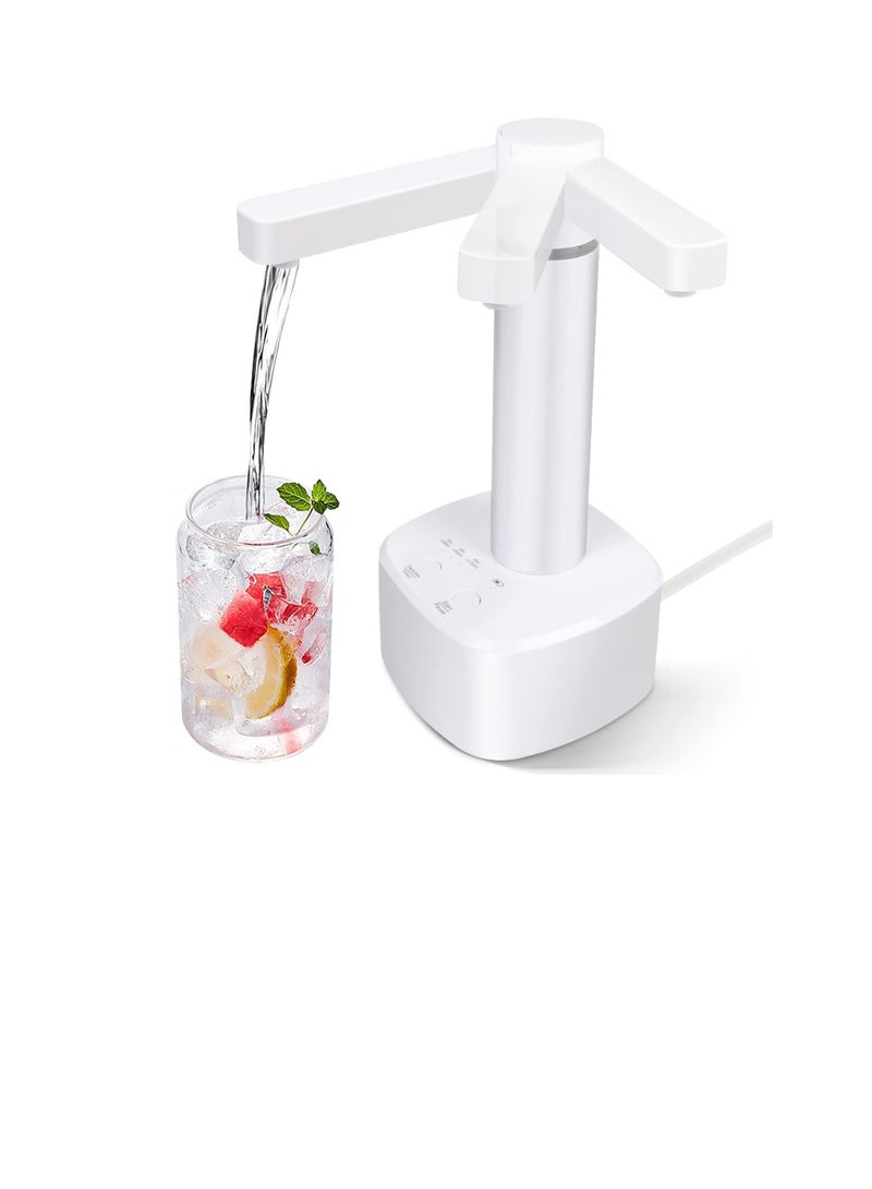 Excefore Electric Pump, USB Charging Automatic Drinking Water Dispenser Water Jug Pump for Home Kitchen Office Camping (White) - Image 1