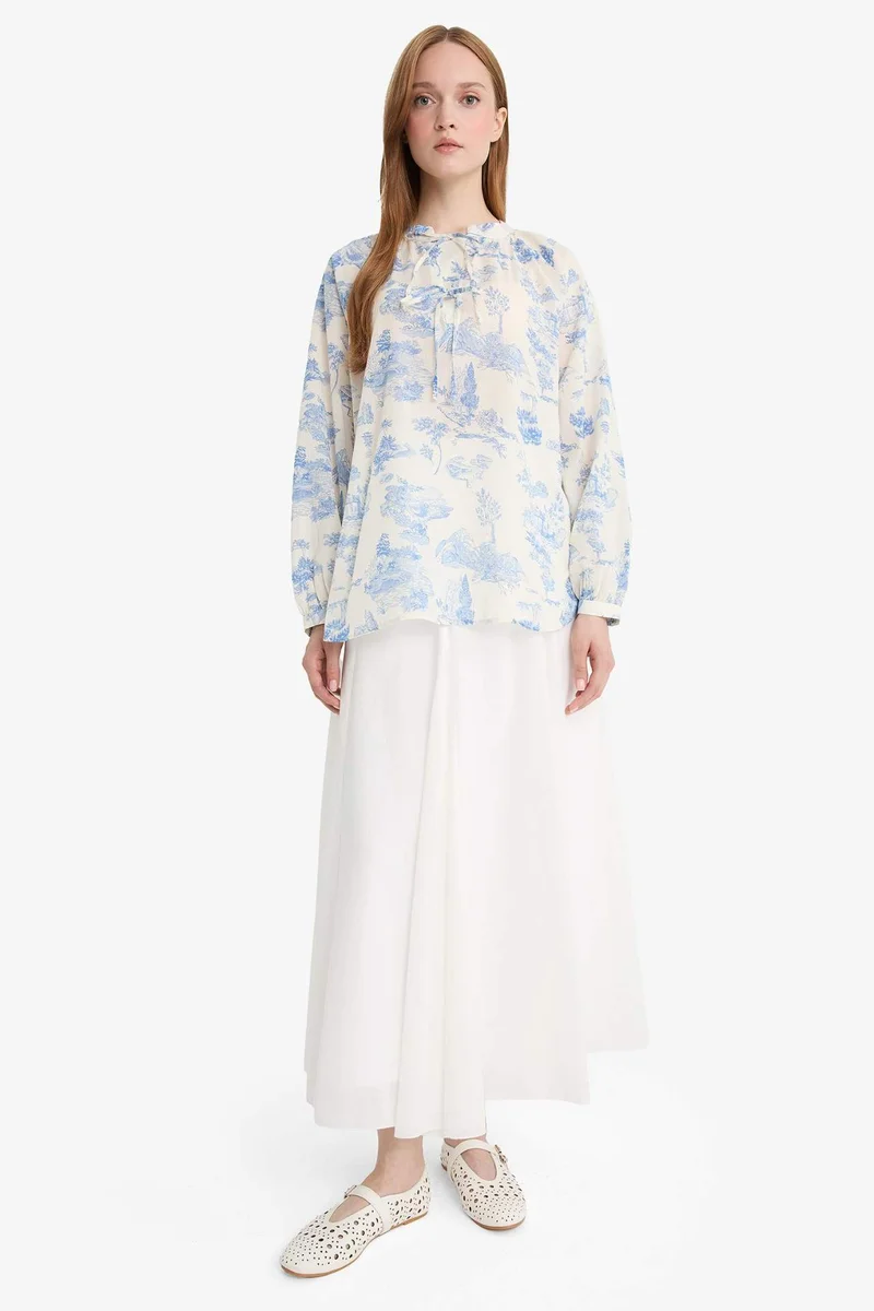 ديفاكتو A-Line Voile Maxi Skirt
