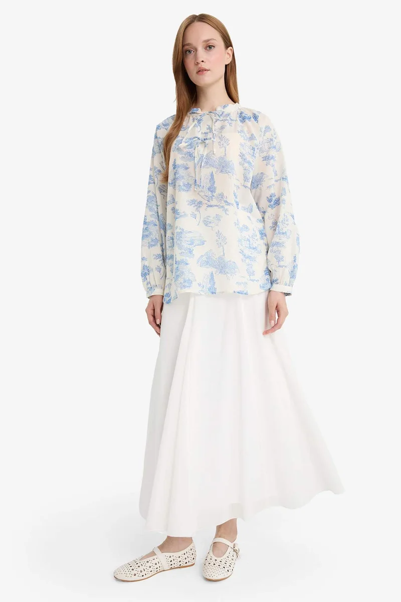 ديفاكتو A-Line Voile Maxi Skirt