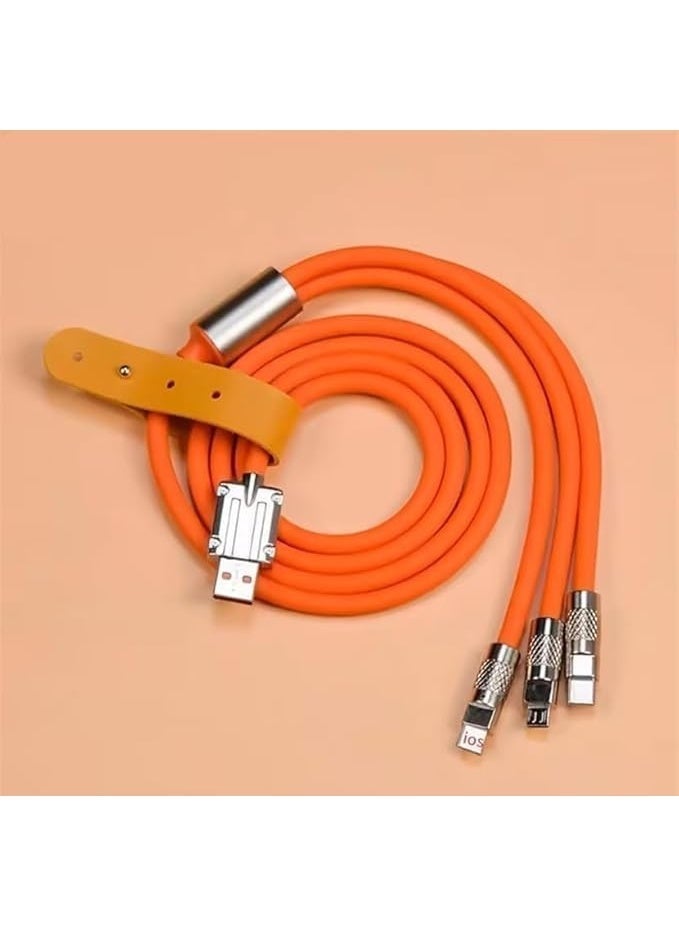 م اكس م كابل شحن متعدد للهواتف المحمولة (3 في 1)، 120 وات، 6 أمبير، النوع C، Micro USB، النوع B، 1.2 متر، سبائك الزنك (مجموعتان) - Image 4