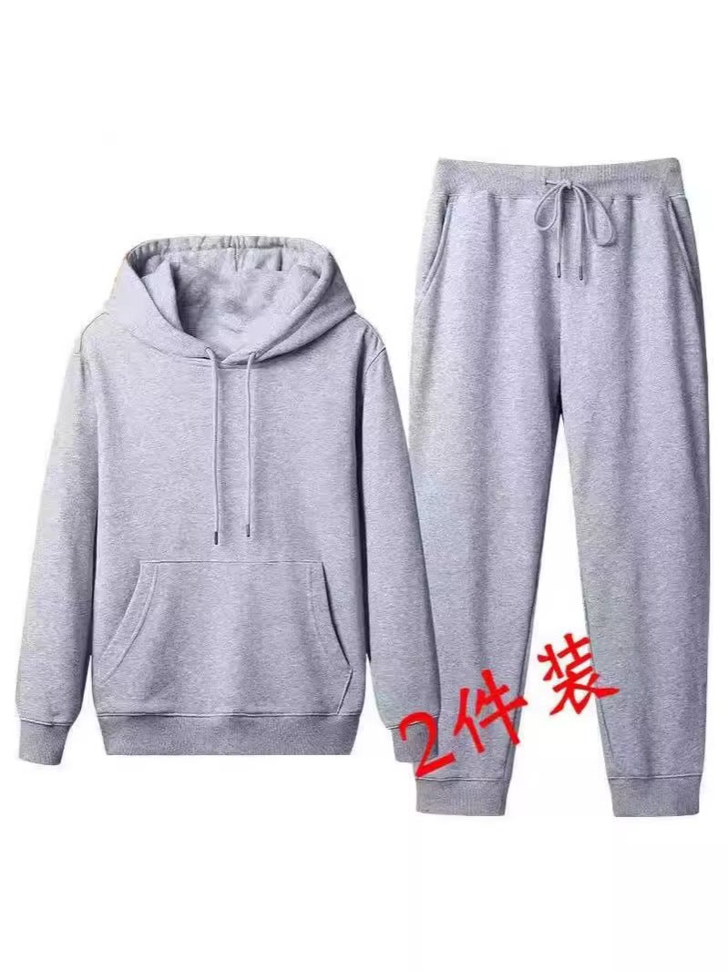 2024 Niche Winter Fleece-Lined Solid Color Cardigan Sweater Loose Plus Size Suit Simple Casual Hooded Zipper Jacket - Image 5