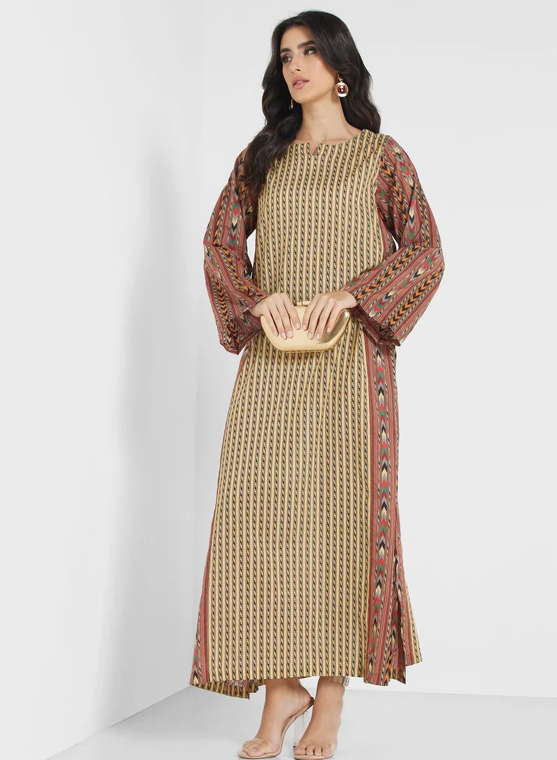 Nishat Linen Side Slit Printed Jalabiya