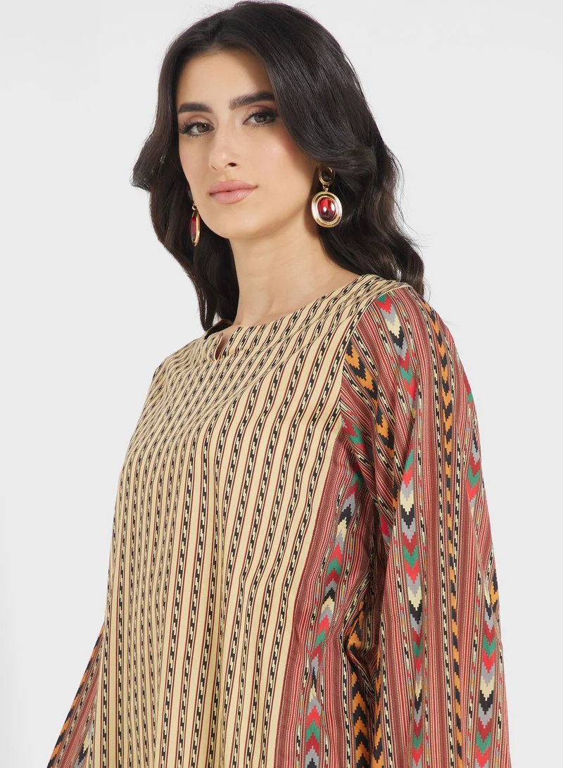 Nishat Linen Side Slit Printed Jalabiya