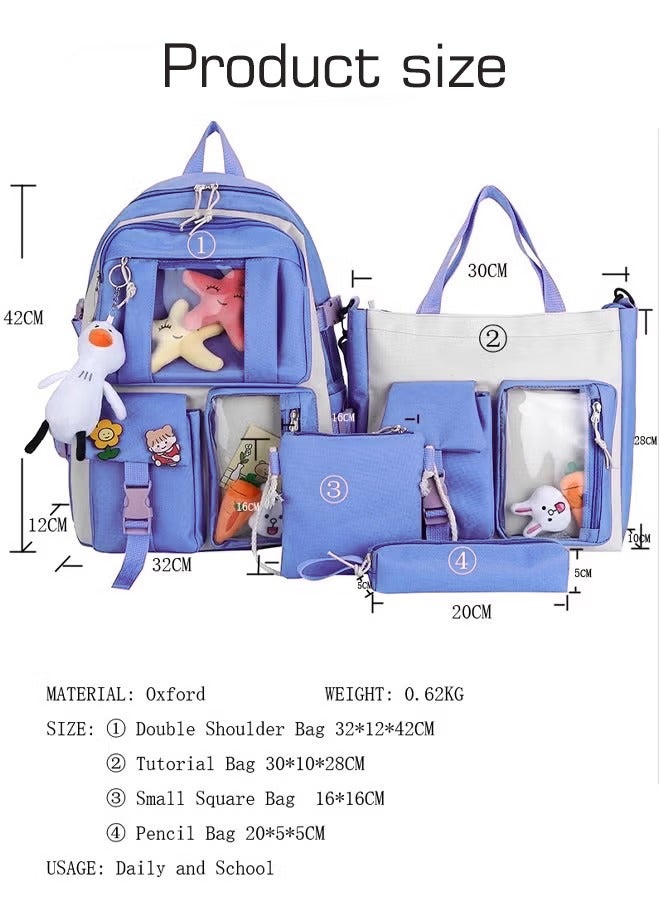 School Bags, Backpacks, Messenger Bags, Study Pencil Bags, School Bag Sets, Large Capacity Girls Backpack Sets, Fashionable Waterproof Children's Youth Students School, Backpacks With Toys And Pendants, Casual Style Single Shoulder Messenger Bags For Women  - Image 2