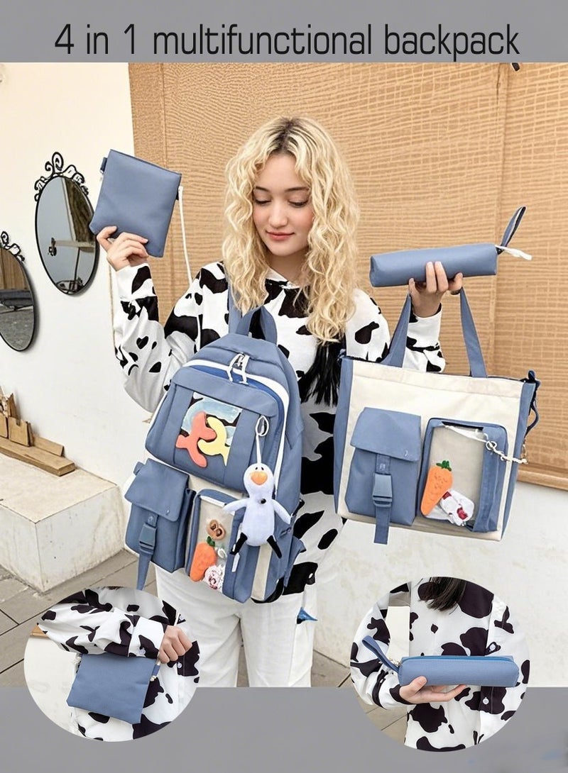 School Bags, Backpacks, Messenger Bags, Study Pencil Bags, School Bag Sets, Large Capacity Girls Backpack Sets, Fashionable Waterproof Children's Youth Students School, Backpacks With Toys And Pendants, Casual Style Single Shoulder Messenger Bags For Women  - Image 1