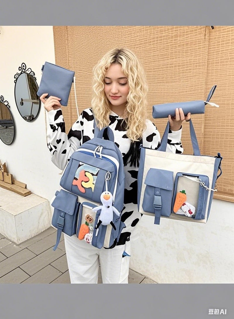 School Bags, Backpacks, Messenger Bags, Study Pencil Bags, School Bag Sets, Large Capacity Girls Backpack Sets, Fashionable Waterproof Children's Youth Students School, Backpacks With Toys And Pendants, Casual Style Single Shoulder Messenger Bags For Women  - Image 3