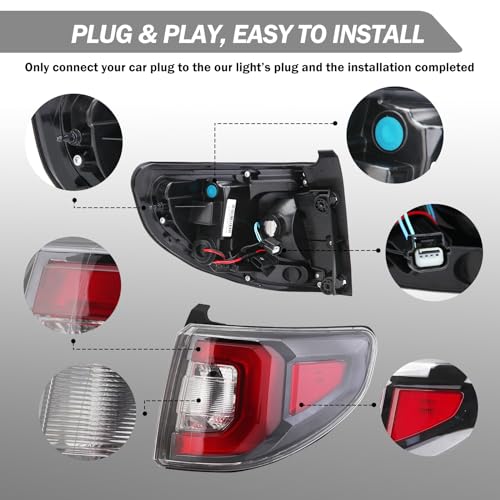 Clidr Tail Light for GMC Acadia 2013-2016/ GMC Acadia Limited 2017 Passenger Side 84051376-PFM BULB NOT INCLUDED (Right) - Image 5