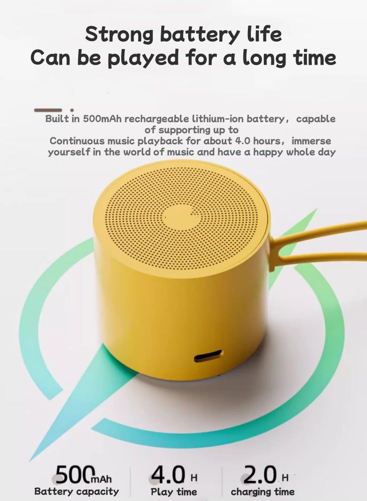 Wireless Mini Bluetooth Speaker, Small and Portable, High Quality, Heavy Bass, Silver Color+Charger - Image 4