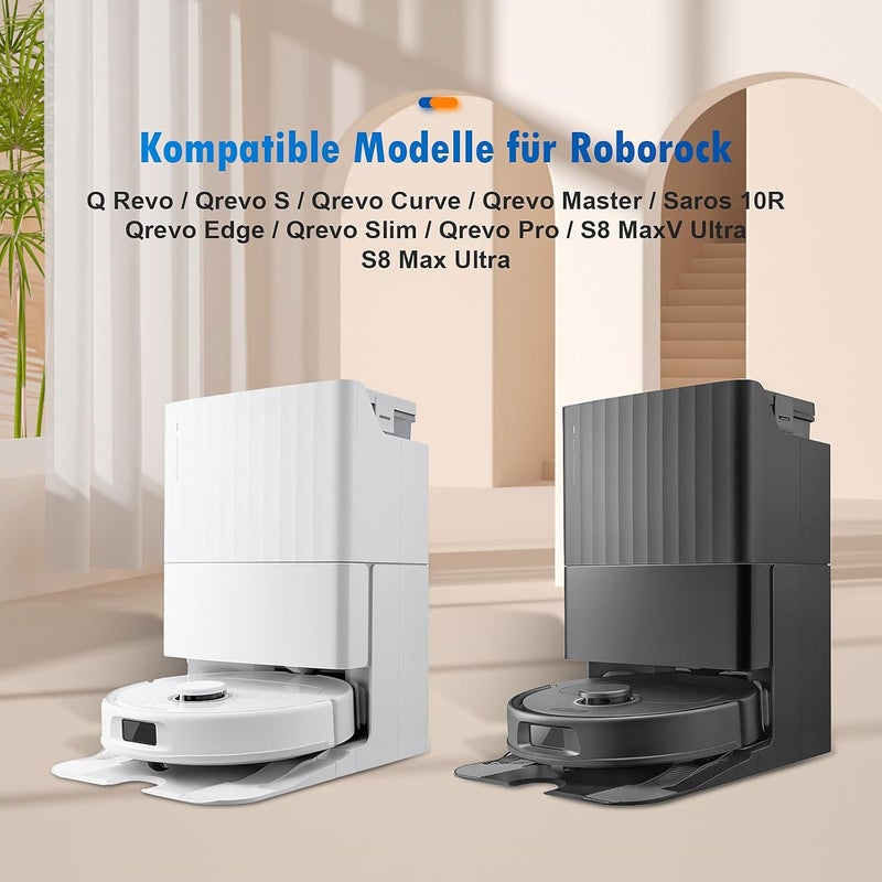 حزمة من 4 أكياس غبار قابلة لإعادة الاستخدام كملحقات لروبوت روبوروك Q Revo/Qrevo S/Qrevo Curve/Qrevo Master/Saros 10R / Saros 10 / S8 MaxV Ultra / S8 Max Ultra مع 6 عطور (قطع غيار) - Image 2