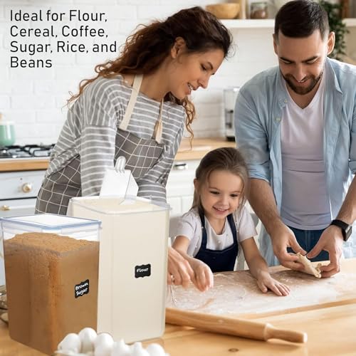 WHITE FEATHER SUPPLIES Flour Storage Container 2 PC [8.5L / 287 Oz] Extra Large Food Storage Containers with Lids - Airtight, Leak Proof, BPA-Free Plastic Flour Sugar Storage Containers - Bulk Storage for Kitchen & Pantry - Image 5