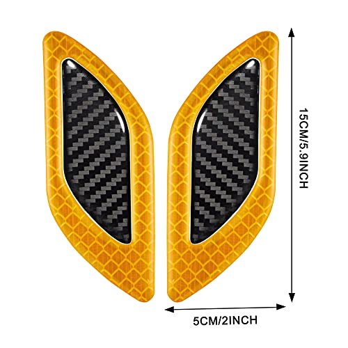 Allure Auto® Carbon Fiber Graphic Car Reflective Sticker,Warning Sign Bumper Door Fender Hood Anti-Scratch Cover Decal(Yellow) for Nissan Sunny - Image 2