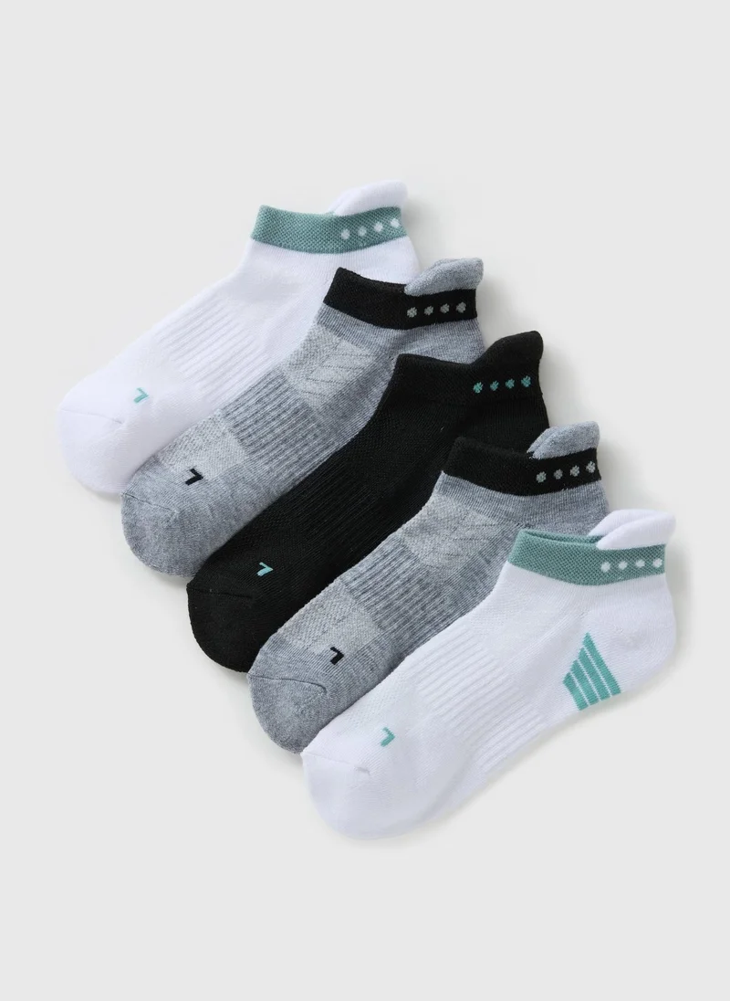 Matalan 5 Pack Teal Sports Socks