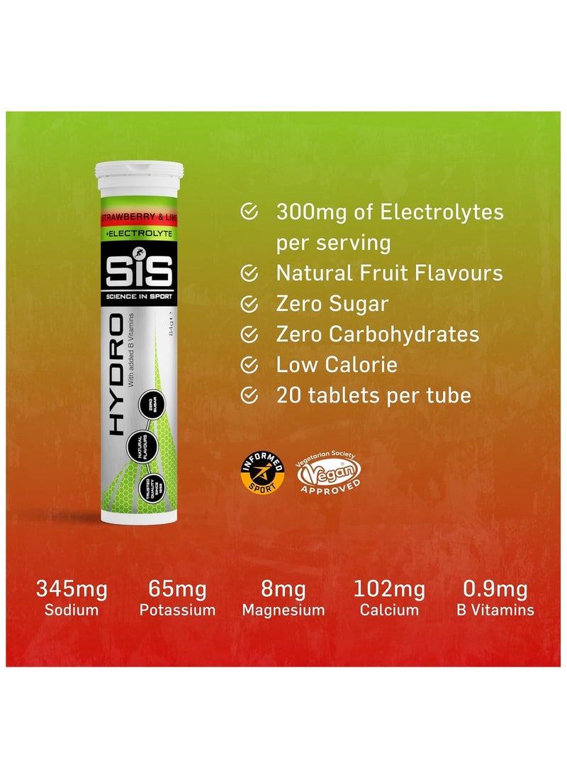SIS Hydro Triple Pack, Strawberry and Lime Flavour, Effervescent Tablets with Added vitamins, minerals and sweetener,3X20X4.5g  - Image 3