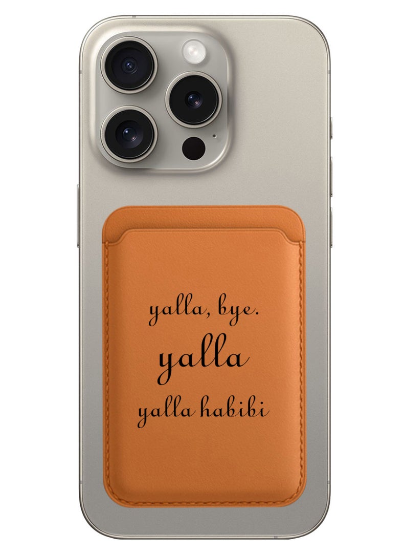 Theodor Magnetic Wallet, Compatible with MagSafe Wallet, for iPhone Wallet, for iPhone 16/15/14/13/12 Series, Not for iPhone 13/12 mini, 3 Card Holder, Vegan Leather, Brown - Yalla-01 - Image 1