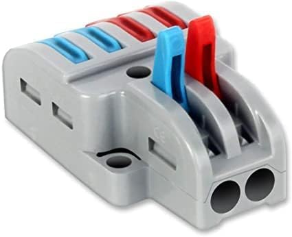 XELYTON Wire Clip Connector, Universal Connection Terminals, Circuit Inline Splices Electric Connectors, Quick Connect & Freely Assemble Electrical Splicing Kit for Compact (2 In 4 Out, 5) - Image 4