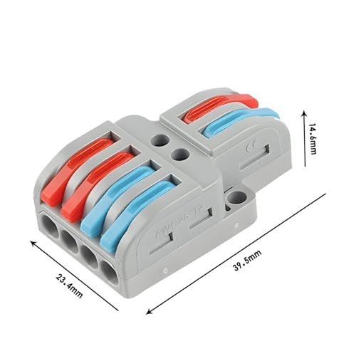 XELYTON Wire Clip Connector, Universal Connection Terminals, Circuit Inline Splices Electric Connectors, Quick Connect & Freely Assemble Electrical Splicing Kit for Compact (2 In 4 Out, 5) - Image 2