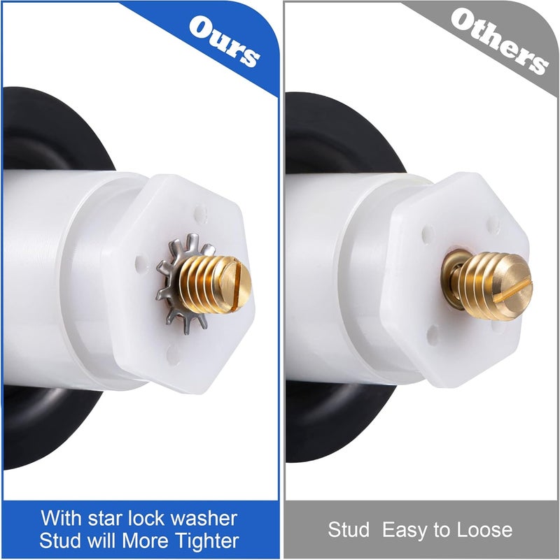 Dreyoo Bathtub Pop up Drain Stopper, Bathtub Drain Plug with 3/8'', 5/16'' Thread Studs and Star Shape Lock Washer, Tip Toe Shower Stopper Universal(2 Pack,Brushed Nickel) - Image 5