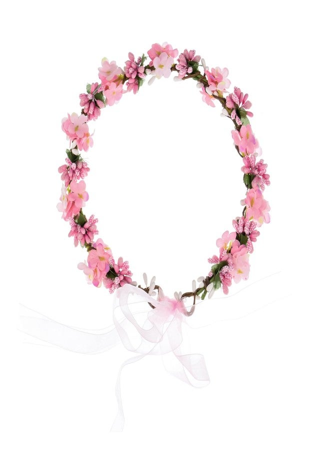 June Bloomy Wedding Hydrangea Flower Headband Spring Flower Crown Wreath Boho Garland Halo (Pink) - Image 2