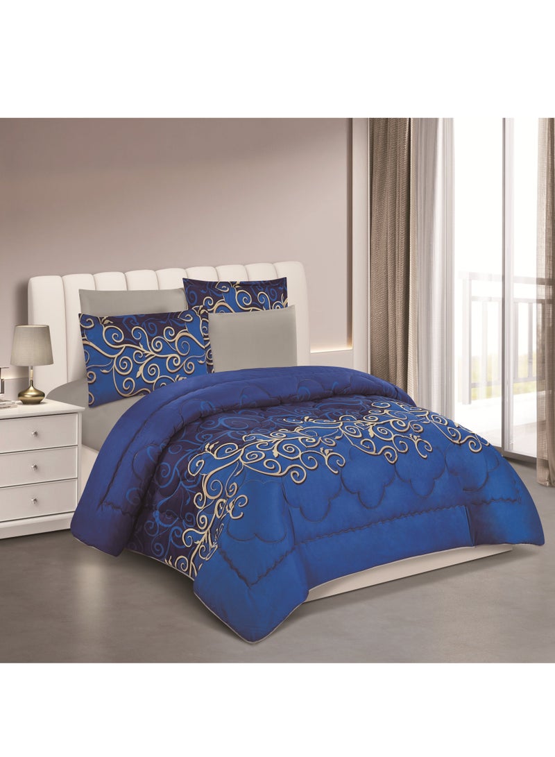 Stargold Super Soft Printed Comforter, 6pcs Set, Microfiber High-Quality Fabric, Stylish and Premium Design, Durable, Ideal For Home Bedroom 240X220CM - Image 1