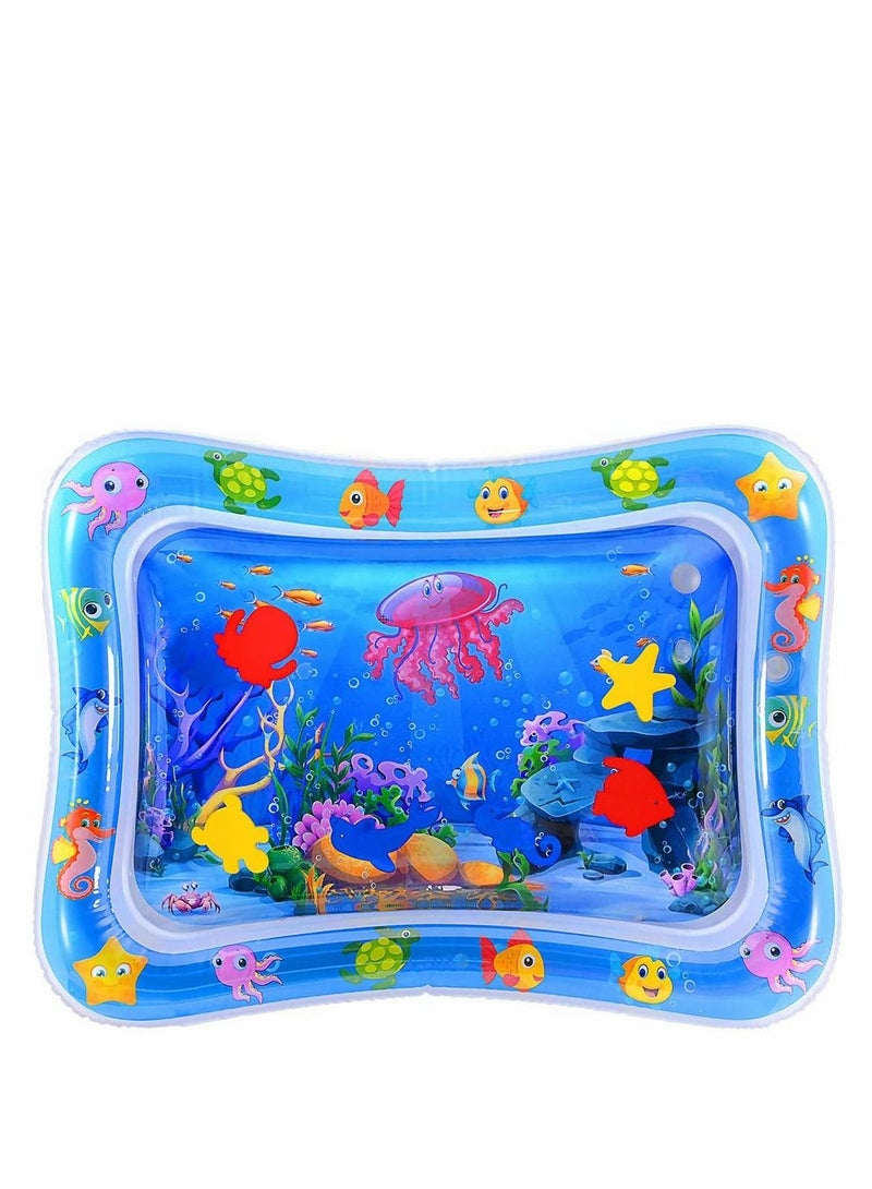 Y&D Premium Inflatable Tummy Time Water Mat for Infants Toddlers Baby Play Toys The Fun Activity Center Your Baby's Stimulation Growth  - Image 1