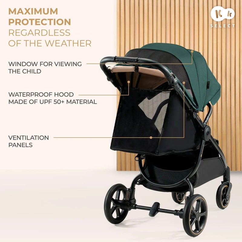 Kinderkraft - Mitzy Aluminum Flat-fold Stroller - Green - 24387 - Image 5