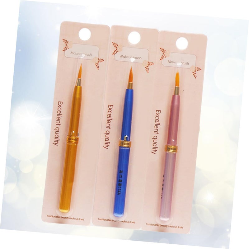 3pcs Lip Liner Brush Set Cosmetic Makeup Tool Multi-function Beauty Brushes for Precise Lip Application and Professional Makeup Use Random Color - Image 3