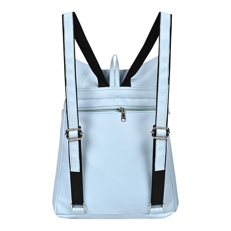 ABLEÂ® Wave Backpack for Womens,Girls,Kids,Female. Pu Leatherette Fabric Travelling Outdoor, Picnic,School, College Office Work Casual Daily use Backpack.(Sea Blue) - Image 2