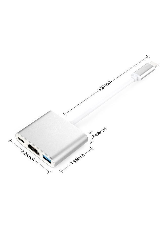 NIBEMINENT - 3-In-1 Type-C Hub Silver - Image 1