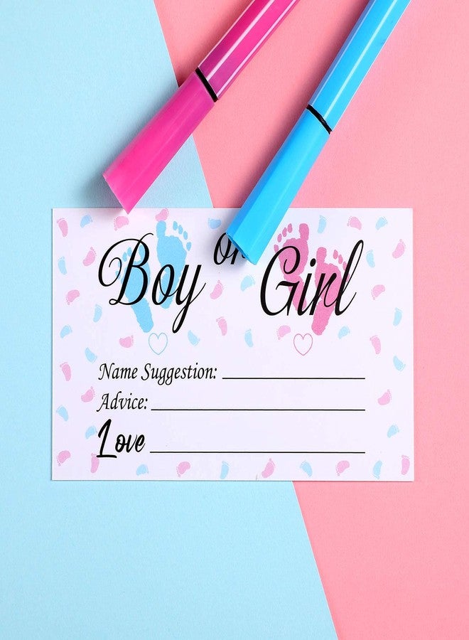 تشينكو ٥٠ بطاقة تصويت لحفلة تحديد جنس المولود، بطاقات لعبة تحديد جنس المولود (ولد أم بنت) لحفلات استقبال المولود، أزرق ووردي، ٣.٥ × ٢ بوصة - Image 3