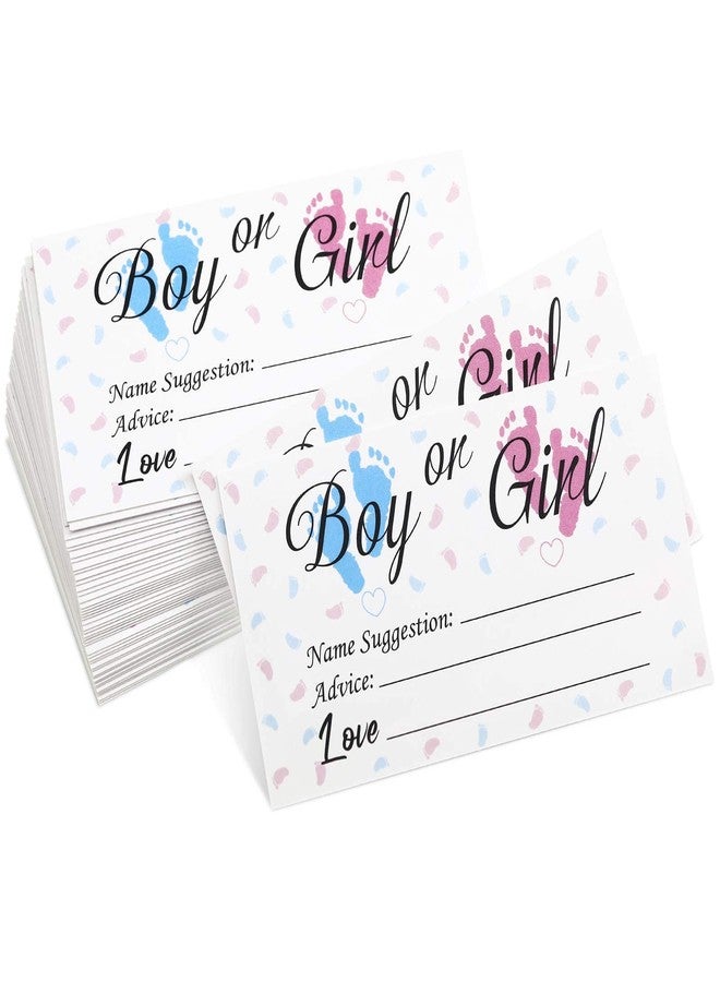 تشينكو ٥٠ بطاقة تصويت لحفلة تحديد جنس المولود، بطاقات لعبة تحديد جنس المولود (ولد أم بنت) لحفلات استقبال المولود، أزرق ووردي، ٣.٥ × ٢ بوصة - Image 1