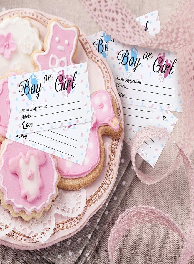 تشينكو ٥٠ بطاقة تصويت لحفلة تحديد جنس المولود، بطاقات لعبة تحديد جنس المولود (ولد أم بنت) لحفلات استقبال المولود، أزرق ووردي، ٣.٥ × ٢ بوصة - Image 5