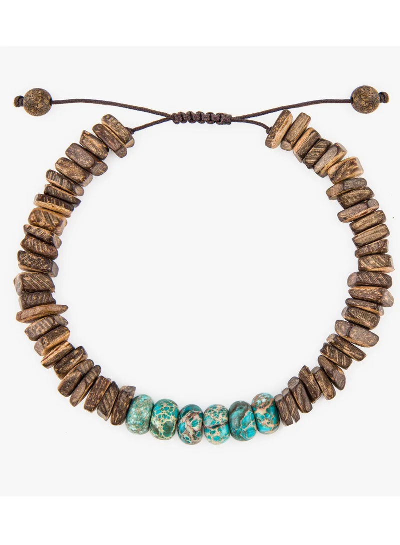 Minza  Minza ” Maasai “ Turquoise jasper stone and Jade stone, Handmade Bracelet for Men, Beaded Bracelet, Jewelry for Casual & Special Occasion for Men | Best Price UAE