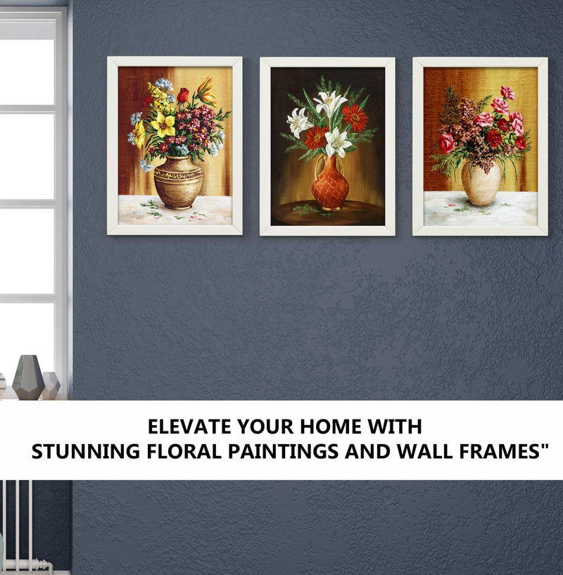 Rousrie Framed Art Painting For Home, Living Room, Hall | Traditional Paintings With Frame For Home Decor (Floral D5) - Image 3